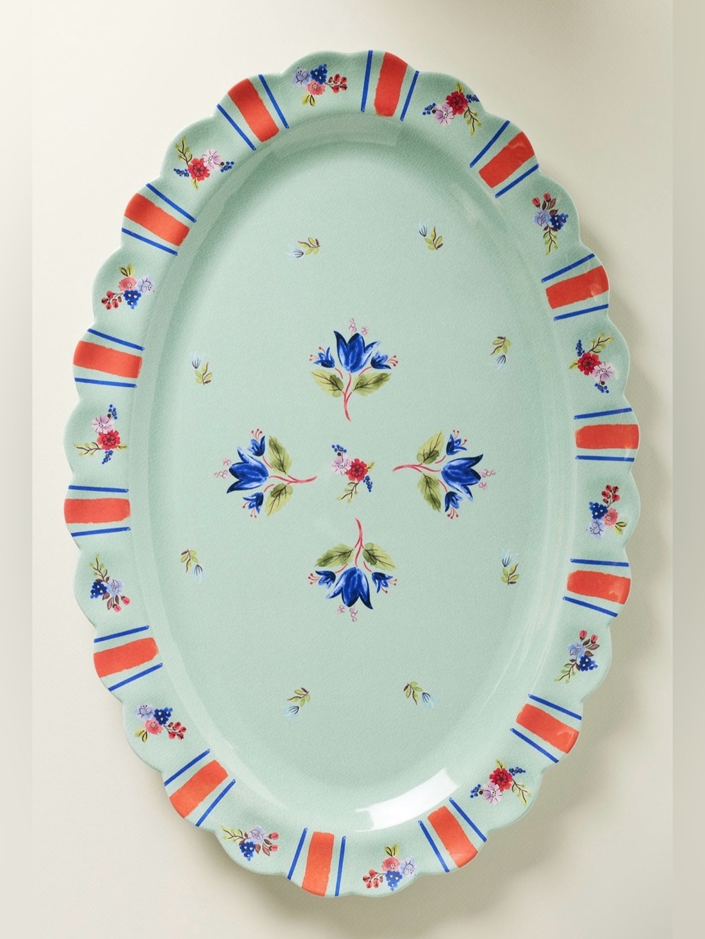 Anthropologie Annette Large Floral Melamine Platter